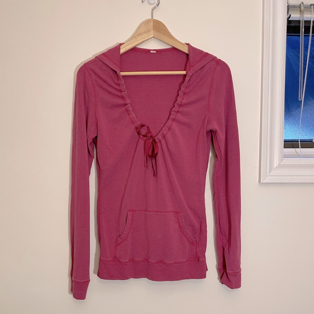 Lululemon Pink Drawstring Hoodie